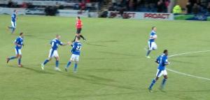 Marc Richards scores the equalising goal