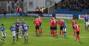 Chesterfield line up a free kick