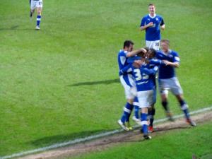 The Chesterfield players celebrate