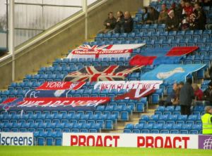 Flags on the away end
