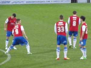 The York City players prepare for the game