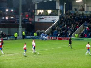 Drew Talbot gives the home side the lead just a minute in to the second half