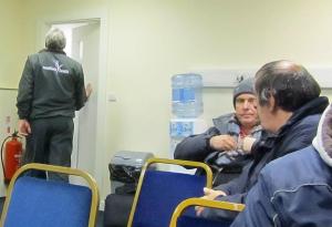 The Sheffield Wednesday boss exits the press conference room