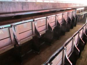 The old wooden seating