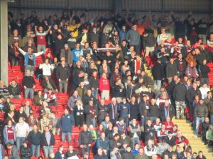 Just over 1,000 Clarets fans made the trip to Oakwell