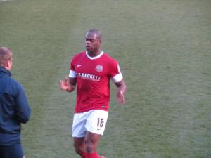 Marlon Harewood speaks to the dugout