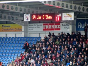 The Irishman's first goal since joining the Spireites on a permanent basis
