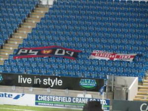 Flags on the away stand