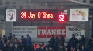 The goalscorer is announced