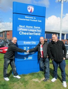 My Dad with Exeter fans Steve and Chris