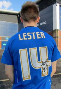 Michael got his shirt signed after the game