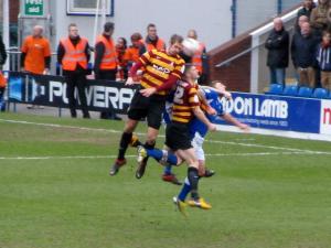James Hanson wins a header