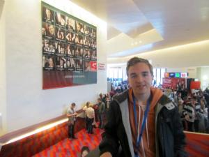 In the foyer during the interval