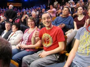 Kellie and Chris, who was celebrating his 20th anniversary at the Crucible today