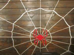 The spider painted on the wall