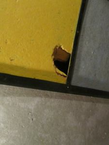 A whole in the ceiling caused by Rory Storm, one of many other artists to perform at the Casbah between 1959 and 1962