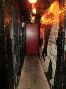 The dragon on the wall, which apparently brings good luck to all who touch it!