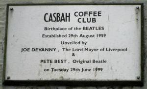 The plaque to the 'birthplace of the Beatles'