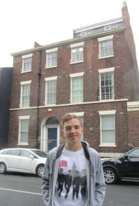 Outside Brian Epstein's birthplace
