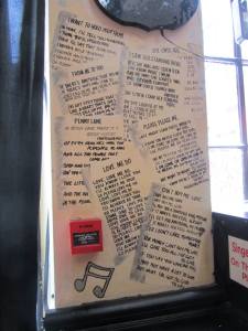 Song lyrics on the wall