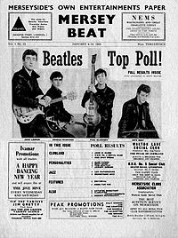 The Beatles on the cover of the Mersey Beat in 1962