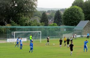 The Spireites are awarded a penalty early on