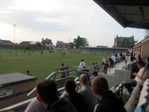 The supporters watch the early exchanges