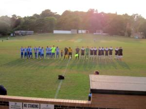 The teams line up