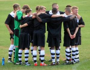 The Chesterfield players huddle up