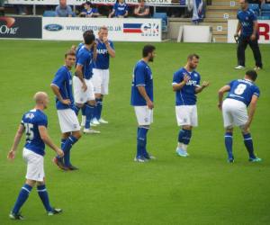 The Chesterfield players talk tactics
