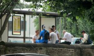 Armand Gnanduillet waits for the bus!