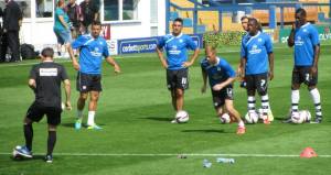 Next up for shooting practice is Eoin Doyle