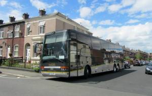 The Chesterfield team coach outside Gigg Lane