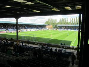 Gigg Lane from the back corner of the away end