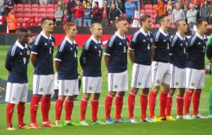The Scots sing their anthem