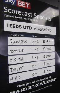 Chesterfield odds are shown inside the away end