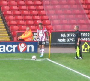Callum McFadzean takes a corner
