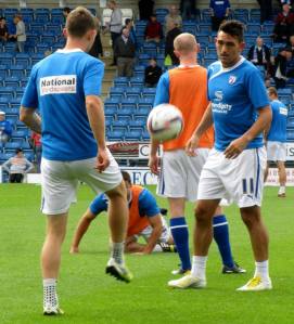 Jay O'Shea and Gary Roberts warm up