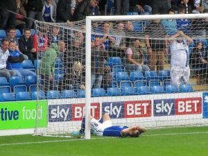 Richards just fails to get on the end of a cross