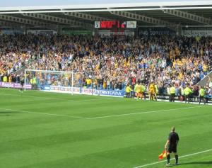 The travelling supporters go crazy