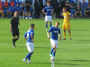 Chesterfield get the game back underway 