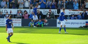 The Chesterfield man leaves the pitch