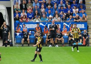 Paul Cook on the touchline