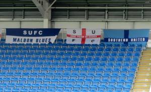 Flags on the away end