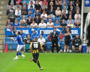 Phil Brown shouts from the touchline