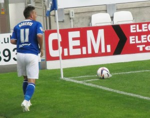 Roberts takes a corner