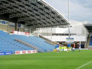 The Chesterfield players warm down
