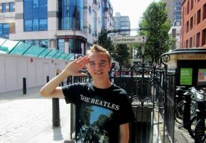 Recreating John Lennon's pose