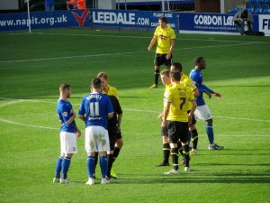Roberts prepares to take a free kick