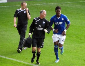 The Ivorian striker receives treatment